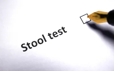 _ blood and stool tests | dr. Vipulroy rathod | dr. Vipulroy rathod Stool test option with a hand placing a checkmark in a checkbox beside the text.